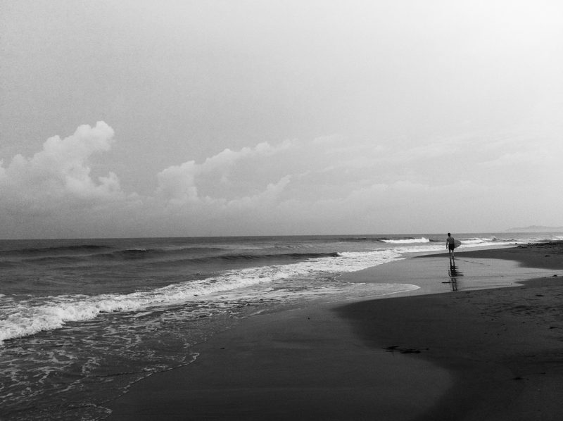One walker, low tide.
