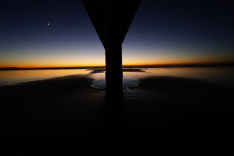 Under the jetty, with the tide almost out.