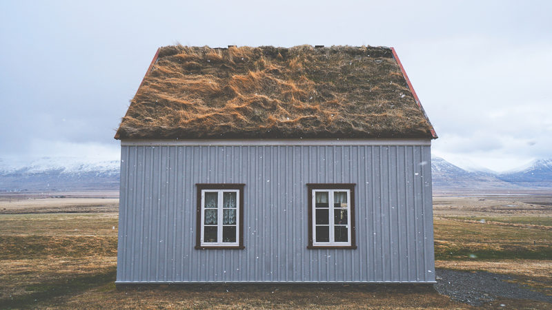 Turf roof, one window. Nobody answered the door.